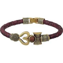 Divine souvenirs Unisex Artificial Beaded Leather Cuff Bracelet-picture-41
