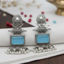 Jeweltos Geometric Drop Earrings image 2