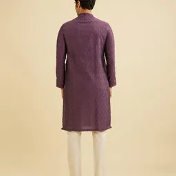 Manyavar Ethnic Motifs Woven Design Embroidered Mandarin Collar Kurta With Pyjamas image 3