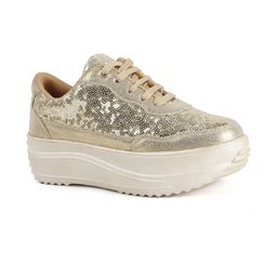 VENDOZ Women Glittery Lightweight Party Sneakers With Western - Embellished-picture-24