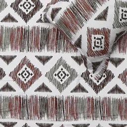 Monte Carlo White & Brown Printed Cotton 210 TC Queen Bedsheet Set 2.24 m x 2.54 m image 4