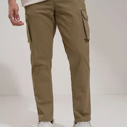 HIGHLANDER Men Comfort Mid-Rise Cargos Trousers-image-65