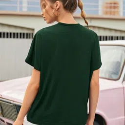 BOMBAE TEES Women Typography Printed Bio Finish Applique T-shirt image 4
