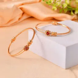 VOJ Set Of 2 Gold-Plated Stones-Studded Bangles-picture-34