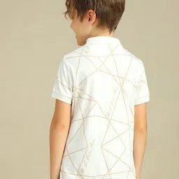 U.S. Polo Assn. Kids Boys Geometric Printed Polo Collar Cotton Regular Fit T-shirt image 5