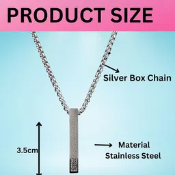 M Men Style Stainless Steel Geometric Ayatul Kursi Engraving Pendants With Chain image 4