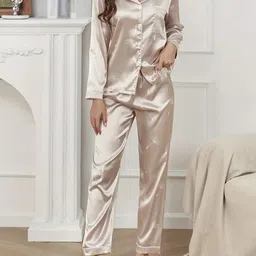 NIJANAND TEXTILE Shirt Collar Night suit-image-41