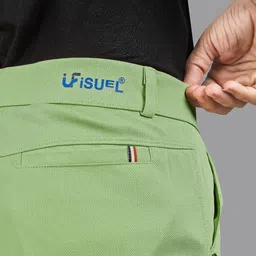 ISUEL FAB Men Lime Green Lycra Mid-Rise Original Formal Trousers image 5