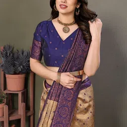 AVANTIKA FASHION Ethnic Motifs Zari Silk Kanjeevaram Saree image 2