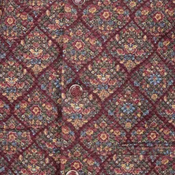 Koshin Mandarin Collar Cotton Silk Straight Kurta With Pyjamas & Nehru Jacket image 5