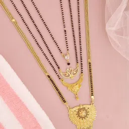 Bhanu diam Gold-Plated Brass Mangalsutra-picture-38