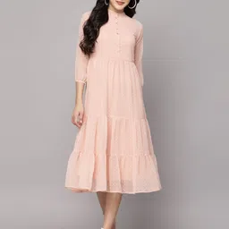aayu Women Puff Sleeve Fit & Flare Midi Dress-image-81