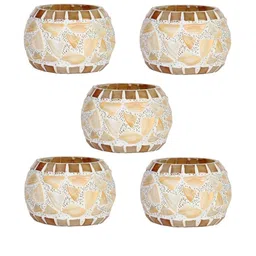 Somil Vibrant Multicolor Glass Candle Holder Add A Touch Of Magic To Diwali, Parties & Candlelight Dinners, Size-9.5 X 9.5 X 7 Cm Pack OF 5-picture-28