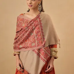 Pashmoda Floral Embroidered Woolen Shawl image 5