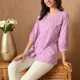 KEOSA Print Ethnic Cotton Top image 2