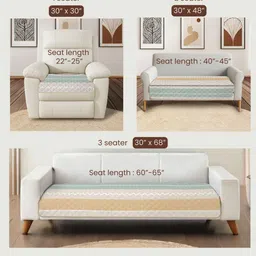 URBAN SPACE Beige & Multicoloured Printed Polyester 1 Piece Sofa Cover image 5