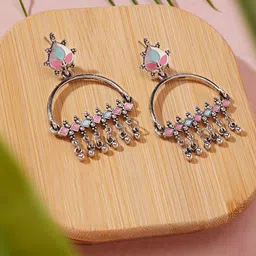 Forever Glam by Pantaloons Geometric Drop Earrings-image-25