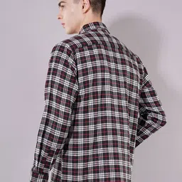 Swaggish New Tartan Checks Checked Spread Collar Woollen Shirt image 4