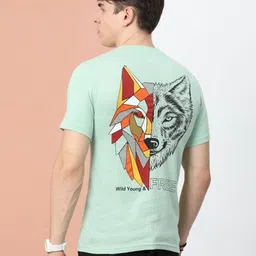 Quco Men Graphic Printed Biowashed Round Neck Cotton Tshirt image 4