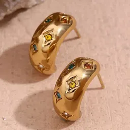 DressBerry Circular Half Hoop Earrings-image-70