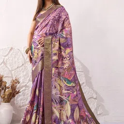 PBS PRINTS Ethnic Motifs Zari Silk Blend Tussar Saree-picture-41