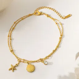 MYKI Women Gold-Plated Charm Bracelet-image-35