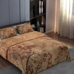 Synergized Cotton Brown Printed Cotton King Bedsheet With 2 Pillow Covers 2.74m x 2.74m image 4