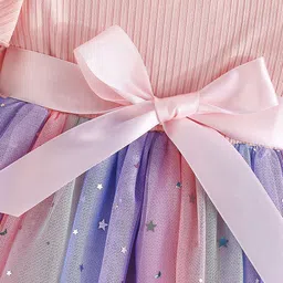 INCLUD Girls Print Flutter Sleeve Fit & Flare Dress image 3