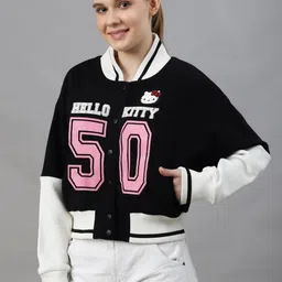 Free Authority Hello Kitty Printed Long Sleeves Oversized Fit Cardigan Sweatshirt image 4