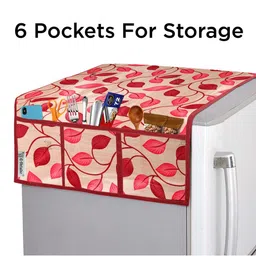 E-Retailer 5Pcs Beige & Pink Printed Waterproof 3-Layered Refrigerator Covers image 4