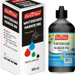soni officemate Whiteboard Marker Ink, Black Color (Pack of 2) X 500 ml Marker Refill image 5