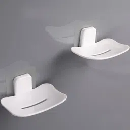 zenvio Multipurpose Wall Mount Bathroom Shelf and Rack with Soap Dish Holder Plastic Wall Shelf image 5