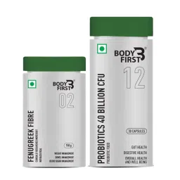 bodyfirst Body First Healthy Gut With Fenugreek Fibre Supplement from Fenugreek Seed Extract for Weight Management Control Blood Sugar & Diabetes 150g + Probiotics Supplement 40 Billion CFU, 4 Strains from USA for Gut Health, Digestion Support, Immunity 30cap-picture-34