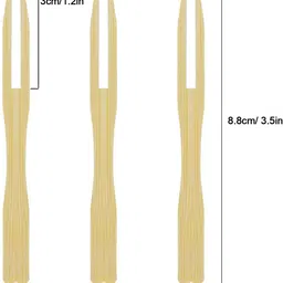eos Eco friendly| mini fork for snacks| Disposable Wooden Fruit Fork, Salad Fork, Baby Fork, Dessert Fork Set image 3