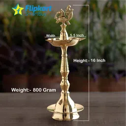 flipkart smartbuy Brass (Pack of 2) Table Diya Set image 2