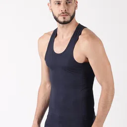 Pack of 3 Dollar Lehar Men Combed Cotton Round Neck Vest -Pack of 3- Colour may Vary Men Vest image 2