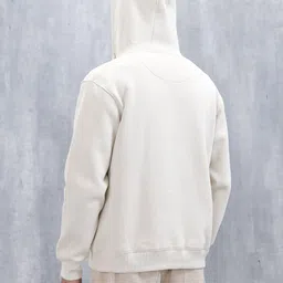 wrogn Men Full Sleeve Solid Hooded Sweatshirt image 3