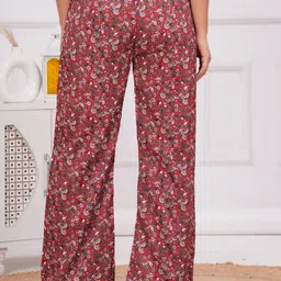 wakshi Women Regular Fit Pink Crepe Trousers image 2