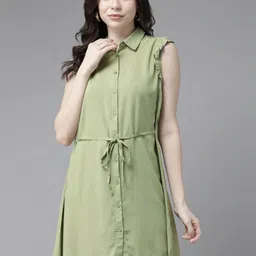 TERRANOVA Flutter Sleeve Shirt Dress-picture-23