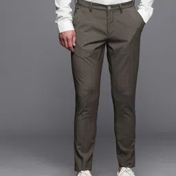 Louis Philippe Ath.Work Men Comfort Tapered Fit Trousers-image-4