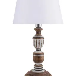 Homesake Brown Wooden Table Lamp (Bulb Included) - Set of 1 image 3