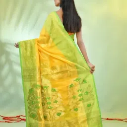 CHARUKRITI Yellow Handwoven Saree image 2
