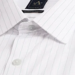 Arrow White Cotton Slim Fit Pin Striped Shirt image 5