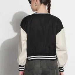 SHOWOFFFF Black Colourblocked Jacket image 2