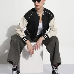 SHOWOFFFF Black Colourblocked Jacket image 5