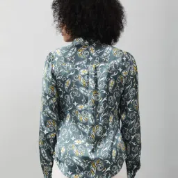 PURYS Teal Green Printed Shirt image 2