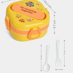 MiArcus Yellow Polypropylene Food Fun Double Layer Lunch Box (810ml) image 5