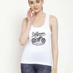 Friskers White Graphic Print Camisole-image-35