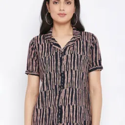 Crimsoune Club Black & Peach Printed Shirt-image-17