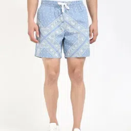 TOMMY HILFIGER Blue Loose Fit Graphic Shorts-image-39